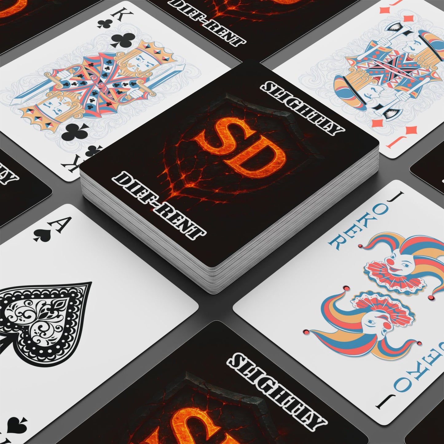 Slightly Diff-Rent Earthquake Shield Poker-Themed Playing Cards
