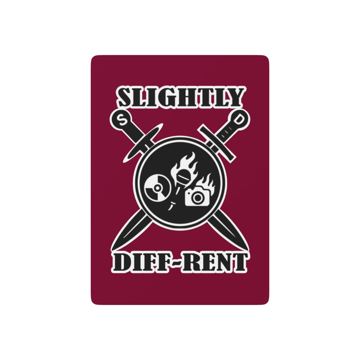 Slightly Diff-Rent Burgundy Poker Playing Cards Set