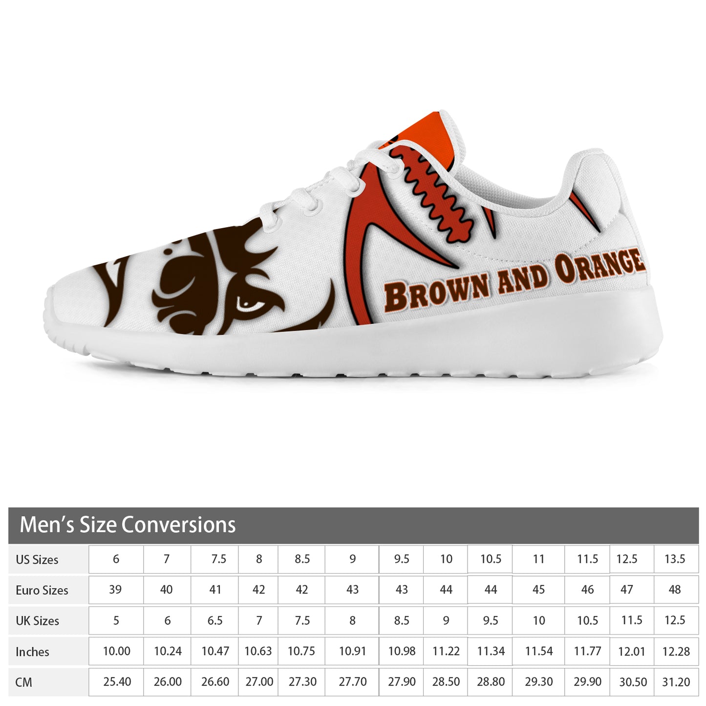 Browns Inspired Men's Athletic Shoes