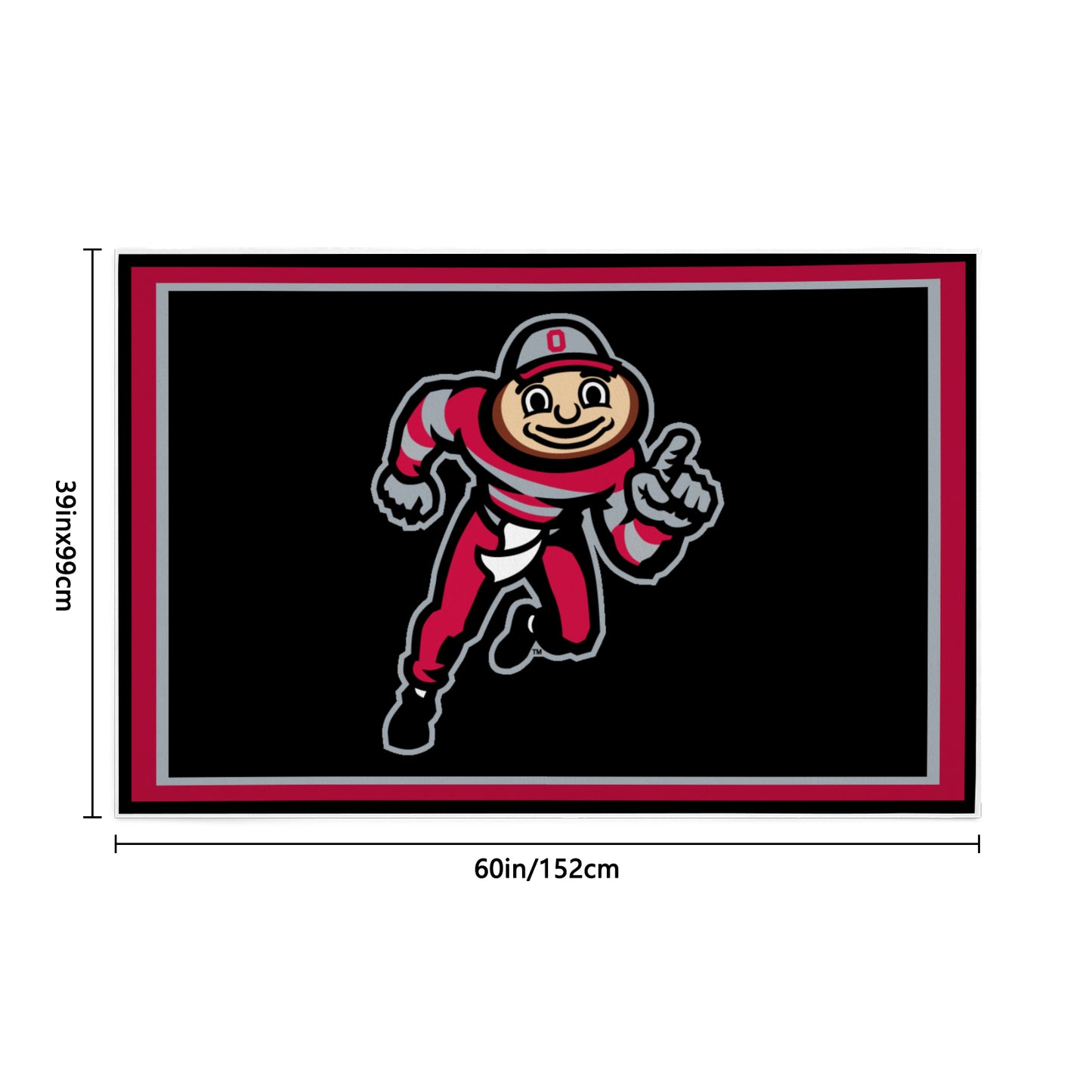 Ohio State Inspired Area Rug 5' x 3.2'