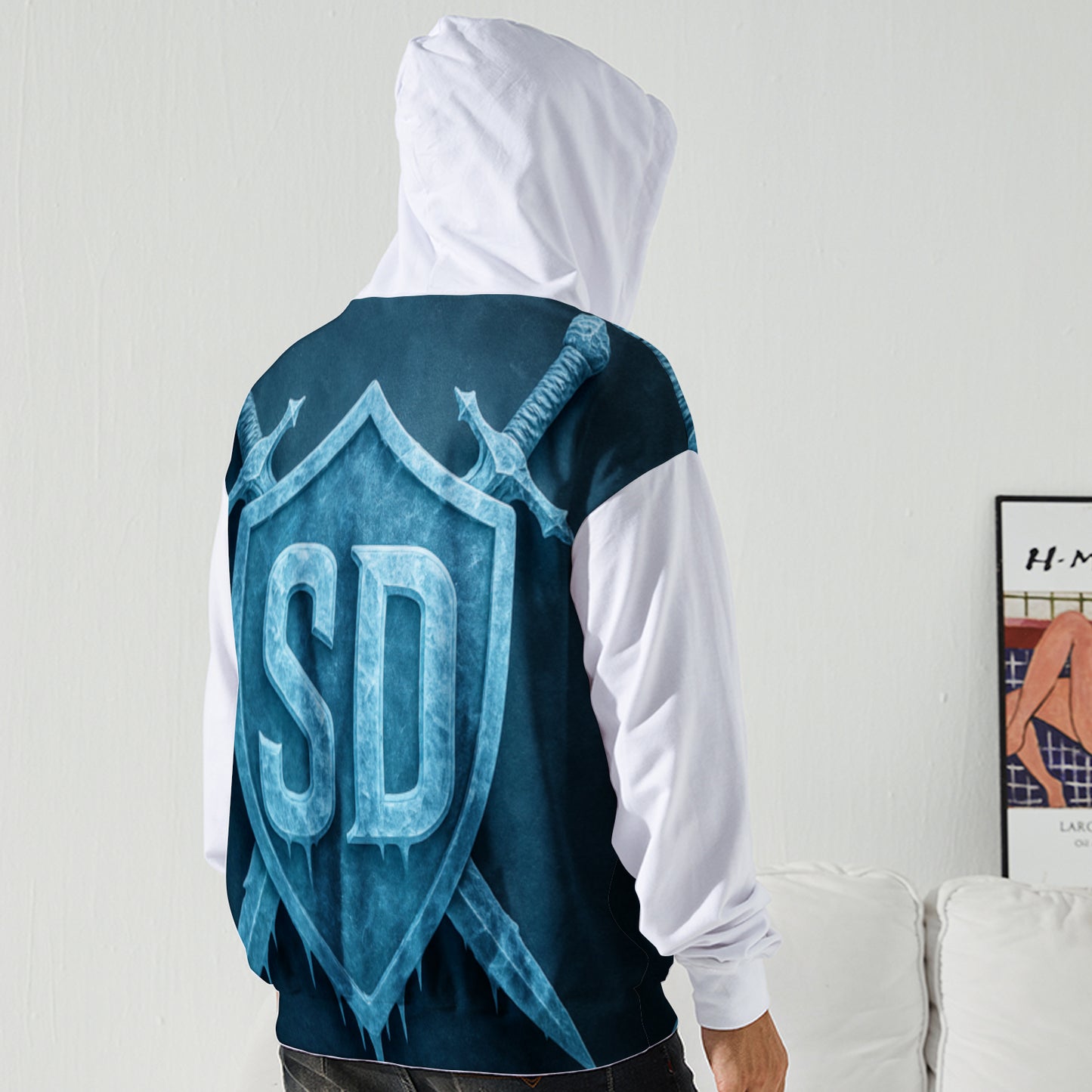 Slightly Diff-Rent Blue Glacier Hoodie (White)