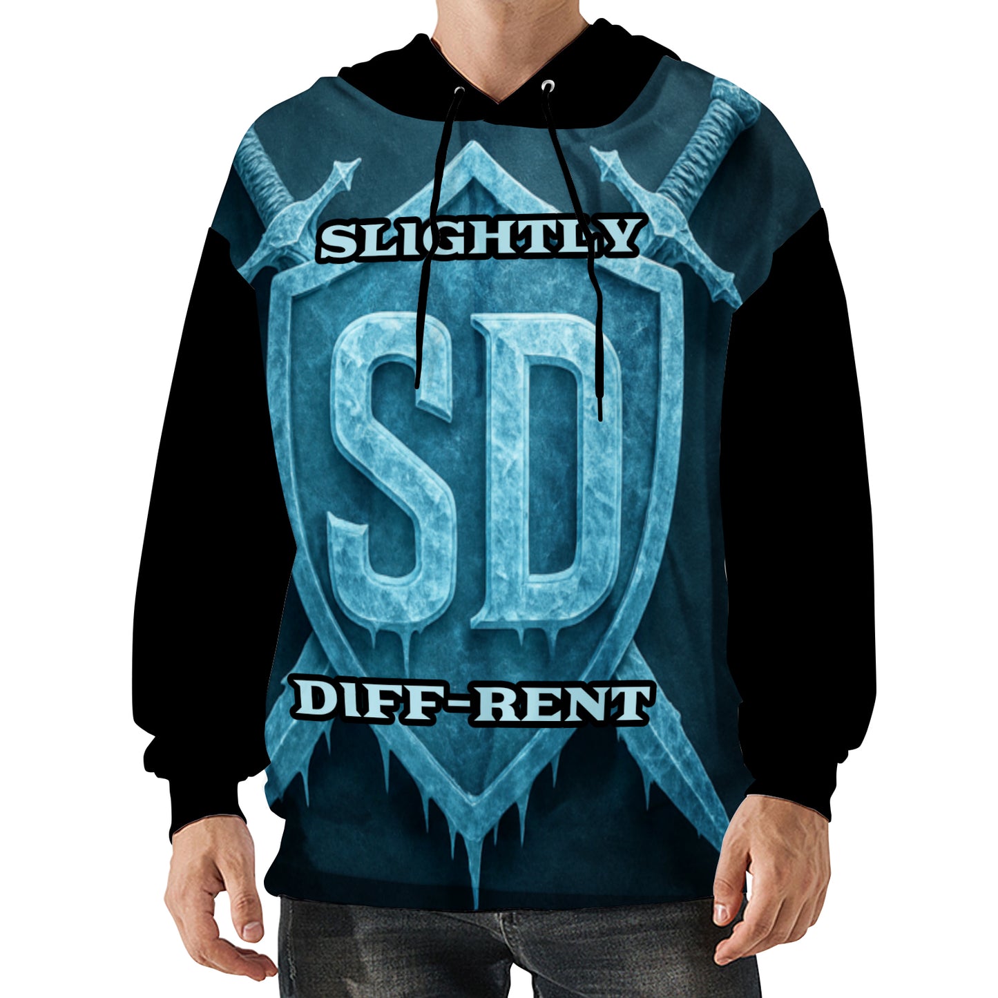 Slightly Diff-rent Blue Glacier Hoodie (Black)
