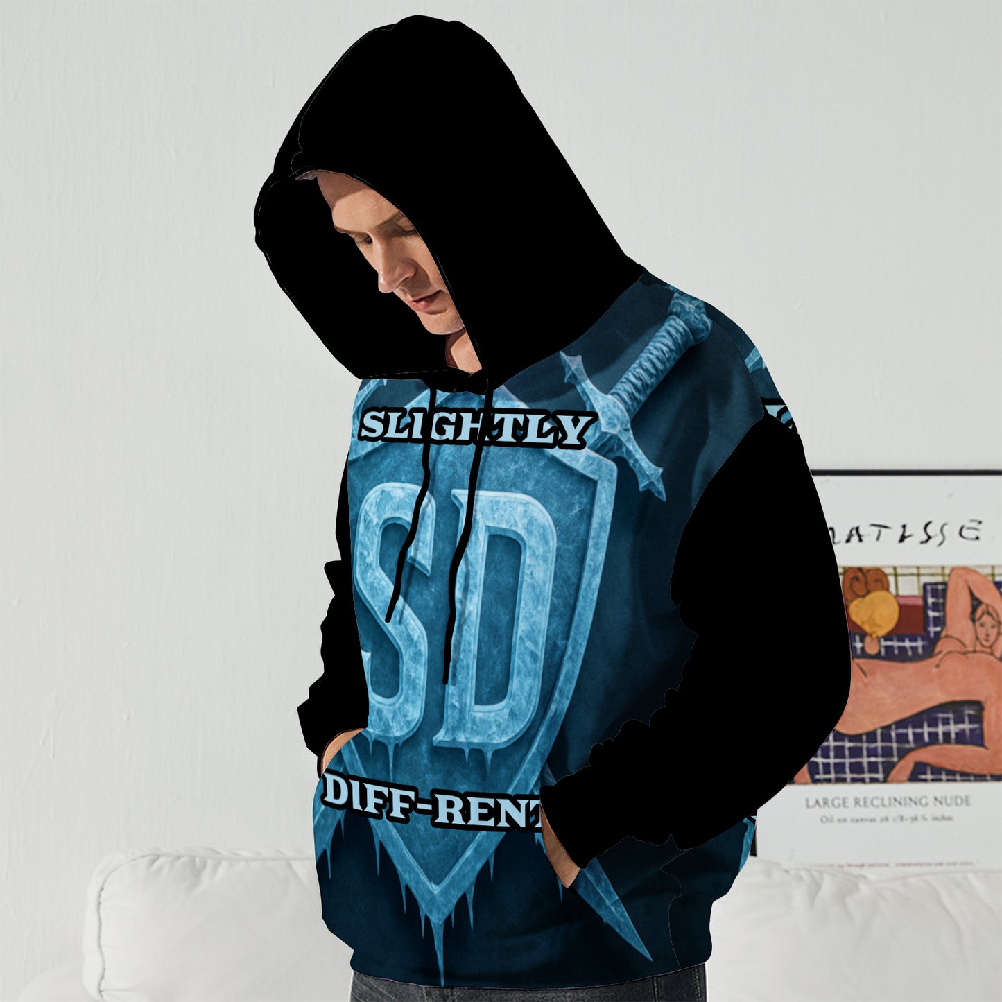 Slightly Diff-rent Blue Glacier Hoodie (Black)