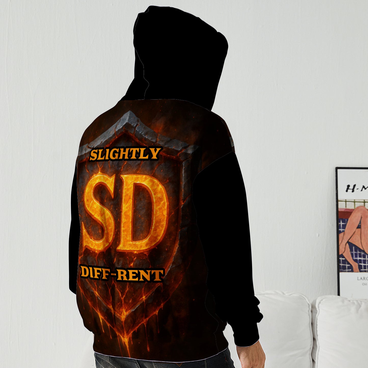 Slightly Diff-rent Earthquake Shield Hoodie (Black)