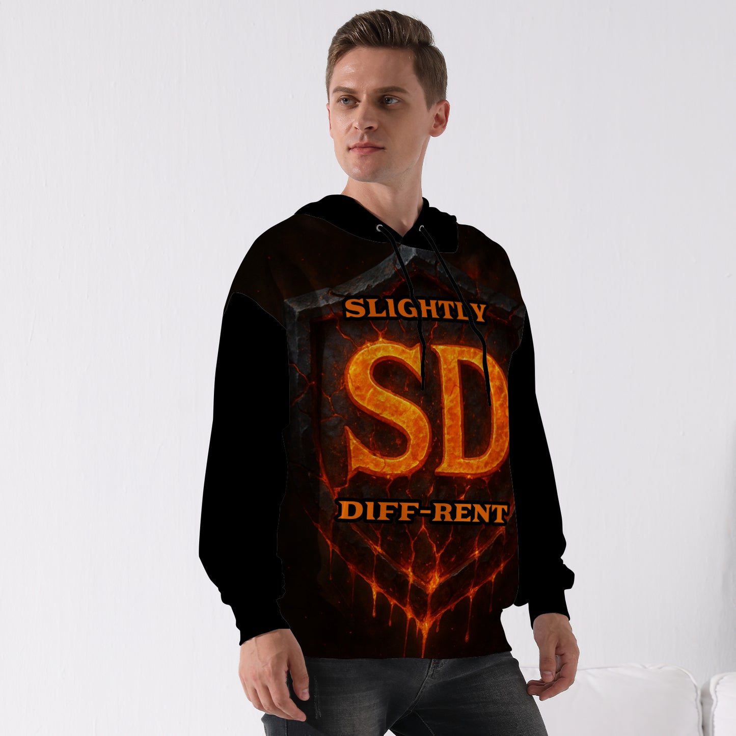 Slightly Diff-rent Earthquake Shield Hoodie (Black)
