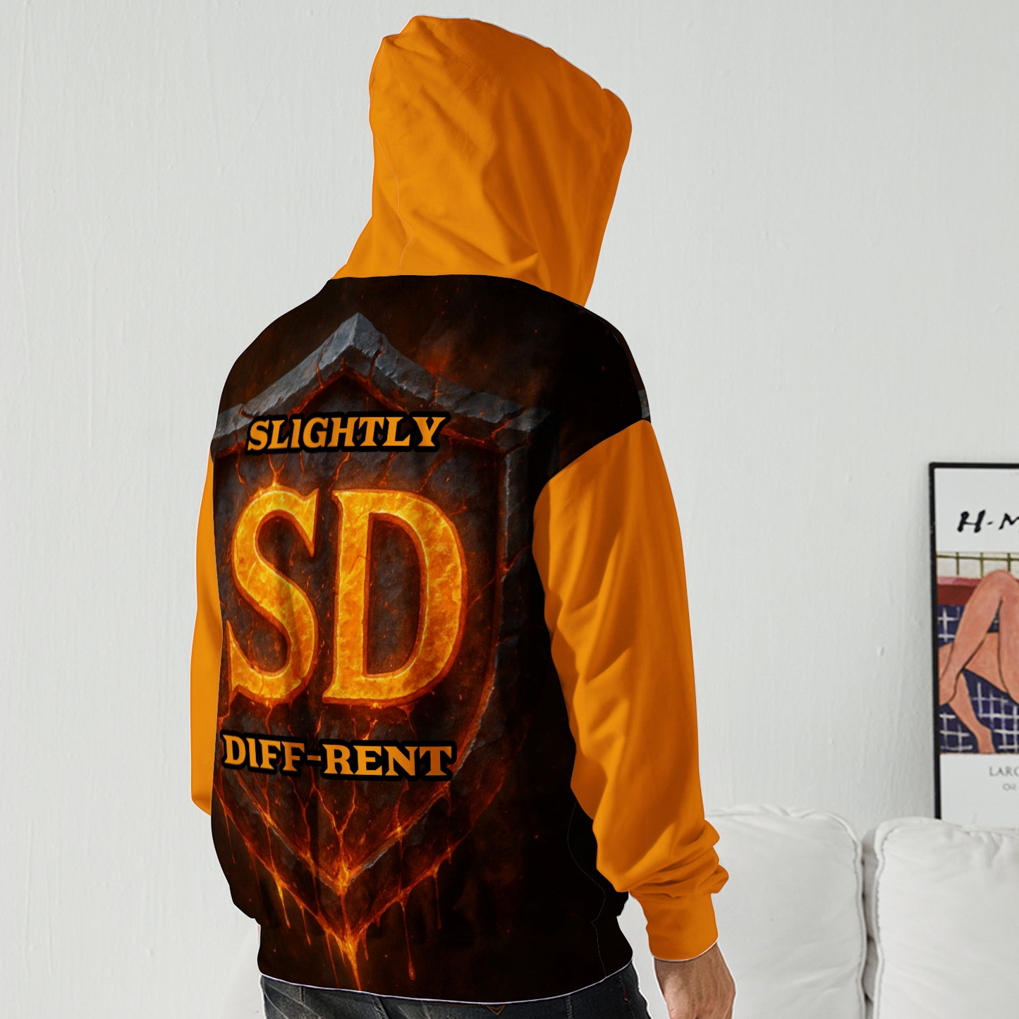 Slightly Diff-rent Earthquake Shield Hoodie (Orange)