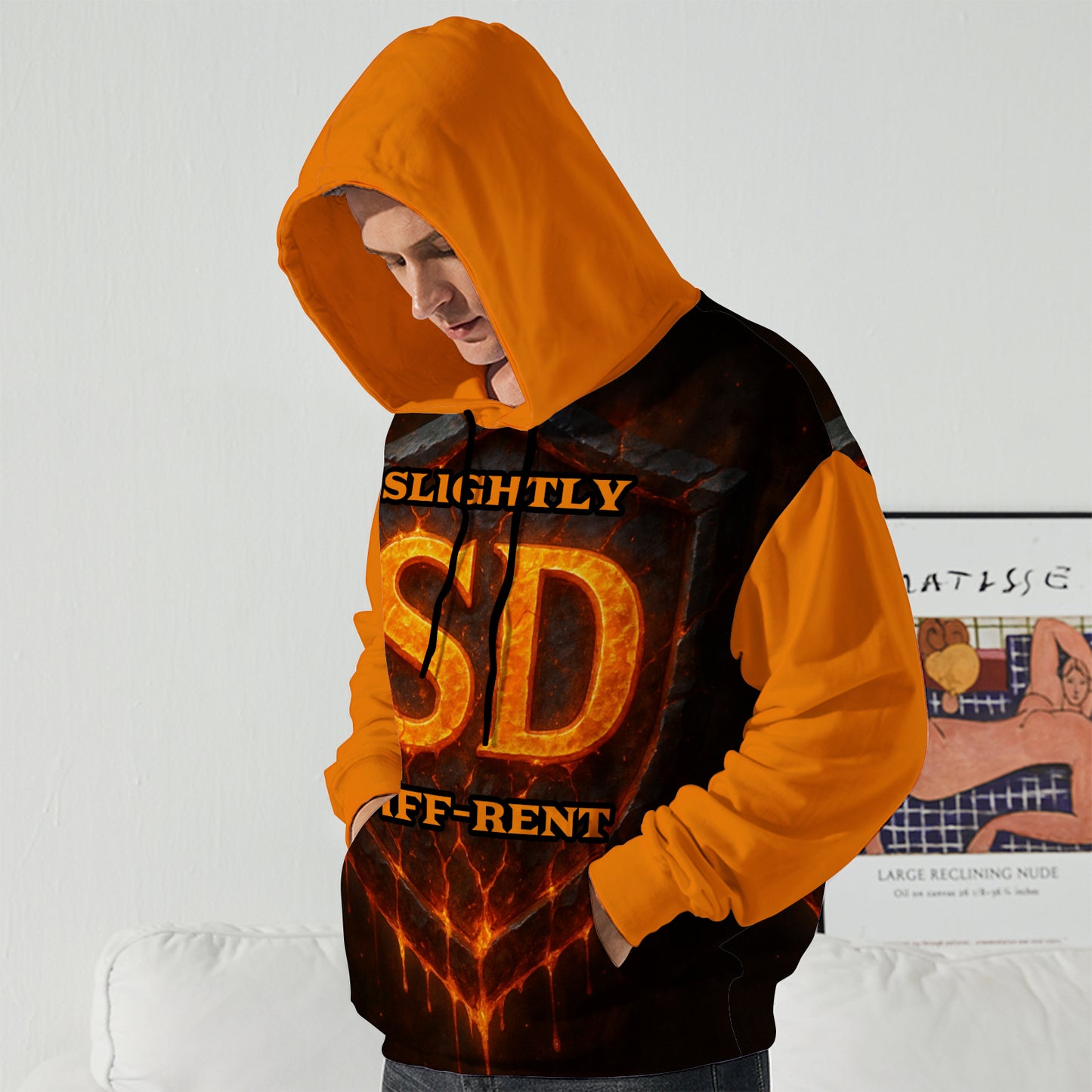 Slightly Diff-rent Earthquake Shield Hoodie (Orange)