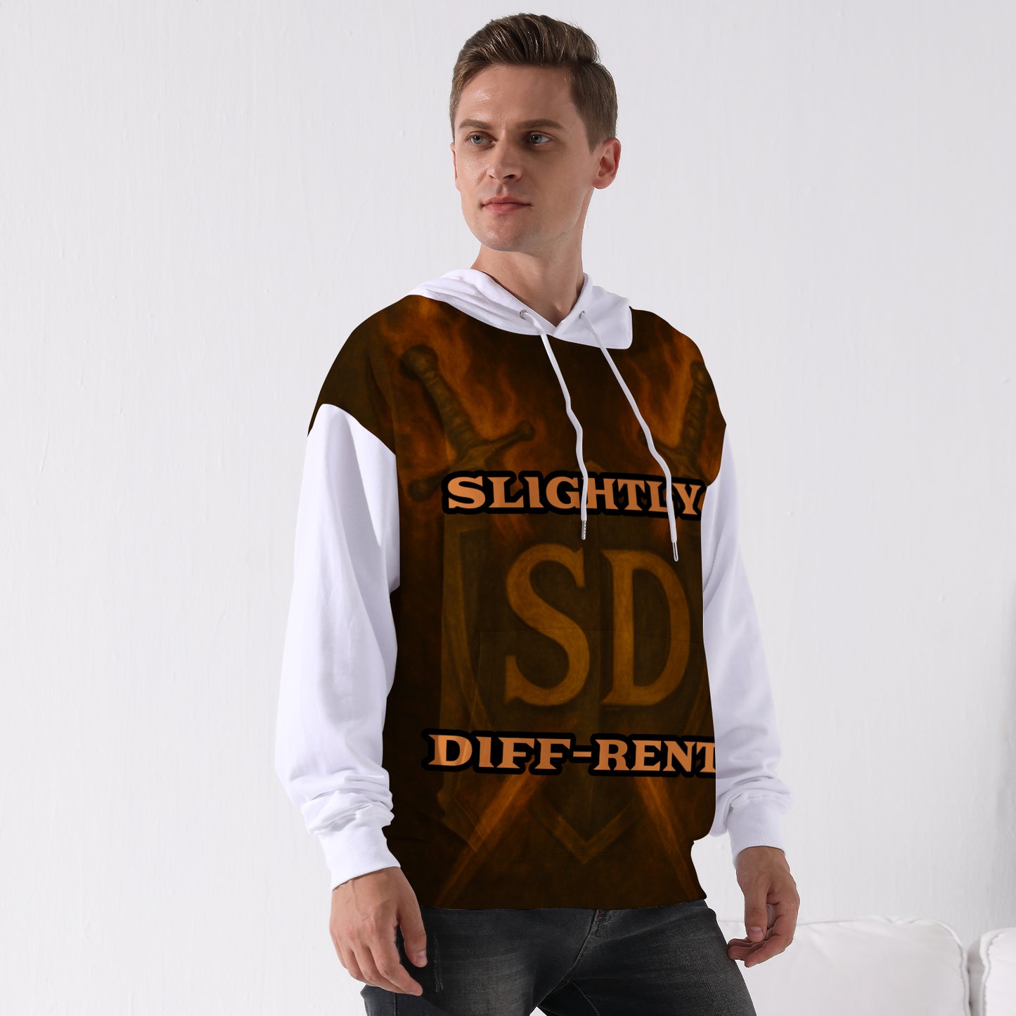 Slightly Diff-rent Earthly Shield Hoodie (White)