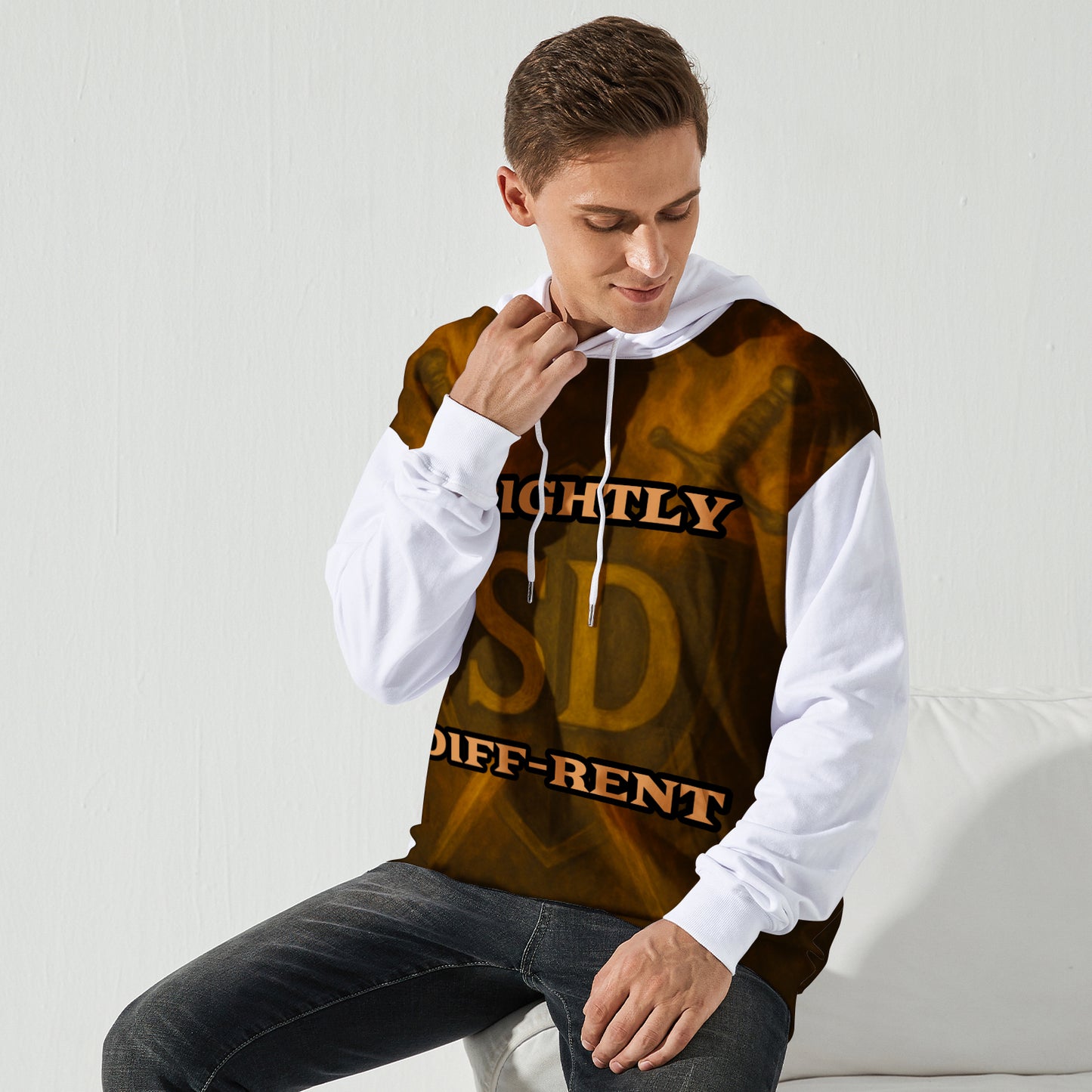 Slightly Diff-rent Earthly Shield Hoodie (White)