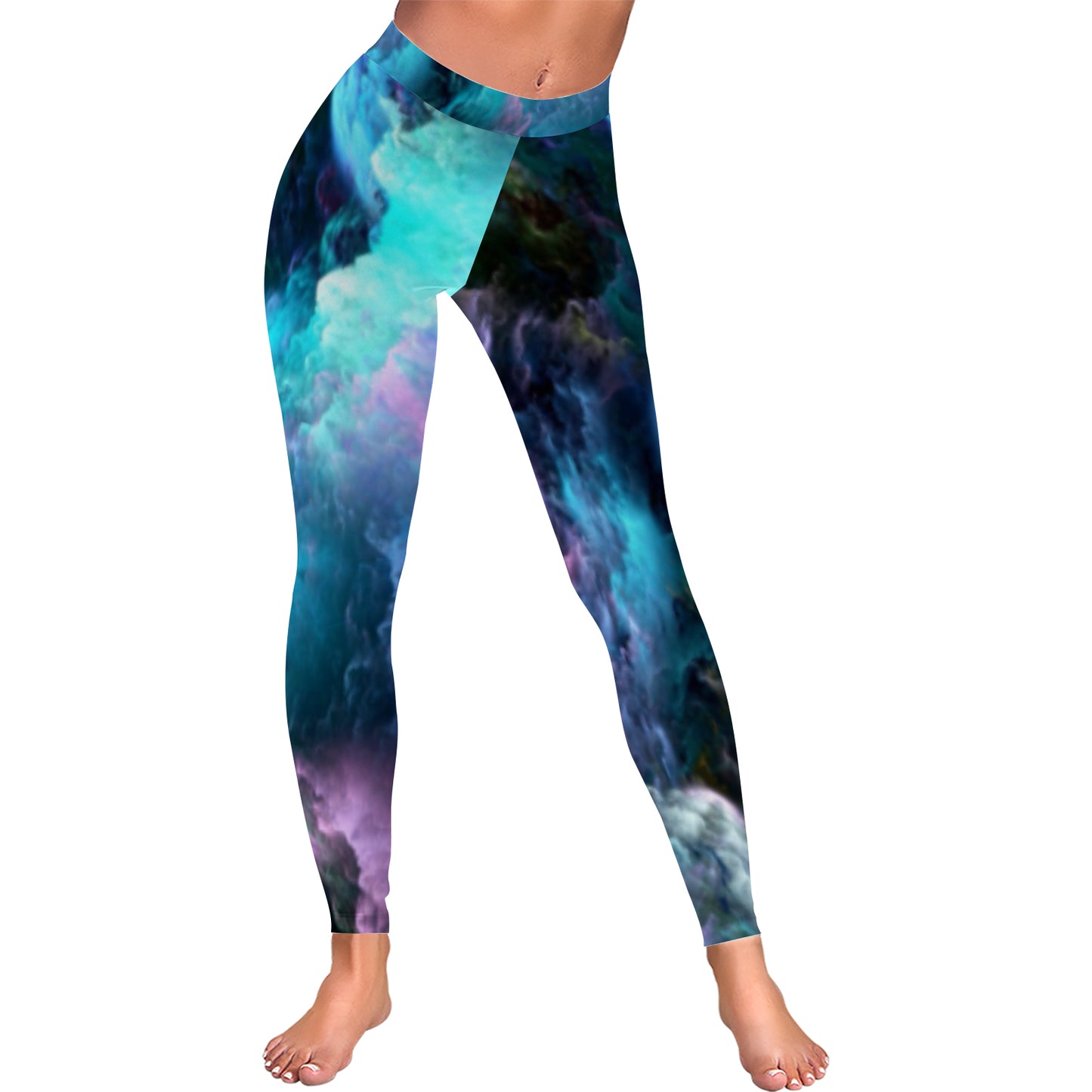 Slightly Diff-rent Leggings (colorful clouds)