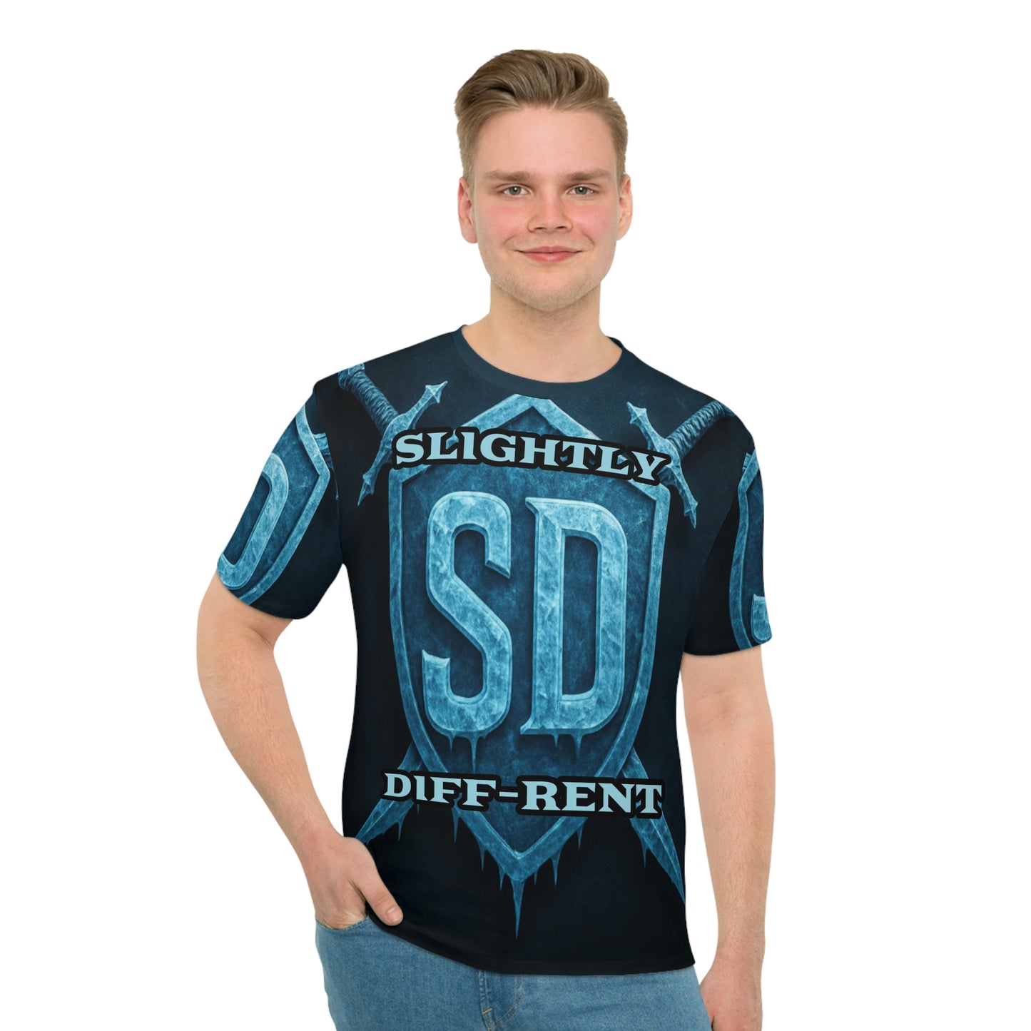 Slightly Diff-rent Blue Glacier T-Shirt (LIGHT BLUE FONT)