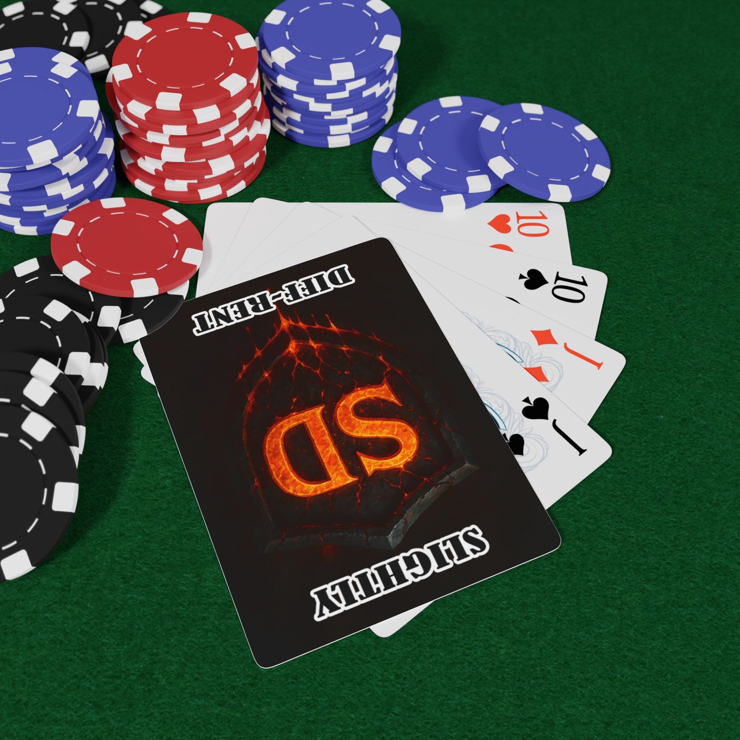Slightly Diff-Rent Earthquake Shield Poker-Themed Playing Cards