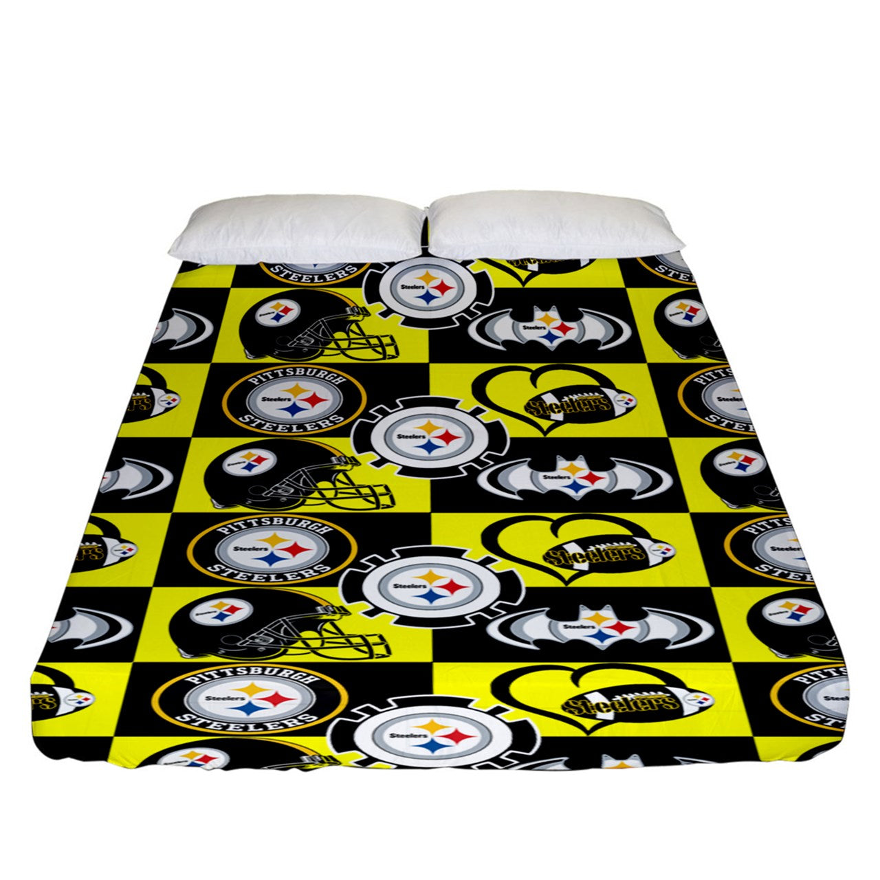Steelers Collage Inspired Fitted Sheet (King Size)