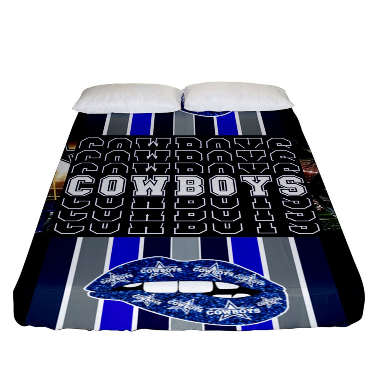 Cowboys Collage Fitted Sheet (King Size)