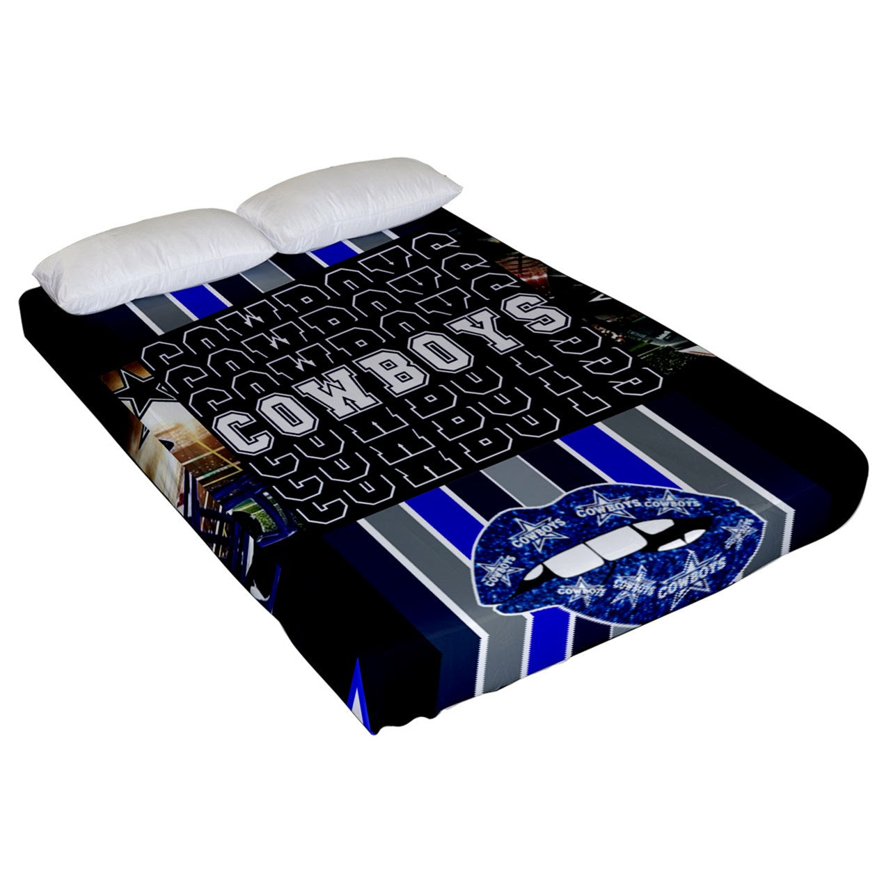 Cowboys Collage Inspired Fitted Sheet (Queen Size)