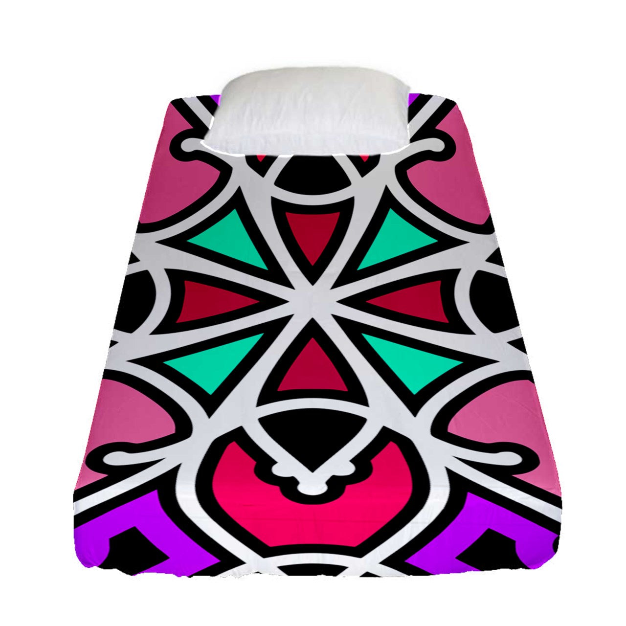 Pink and Purple Swizzle Fitted Sheet (Twin Size)