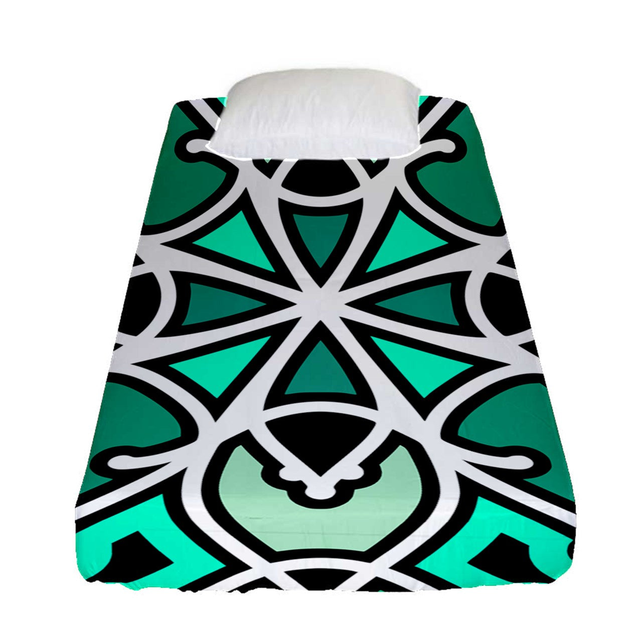 Green Swizzle Fitted Sheet (Twin Size)