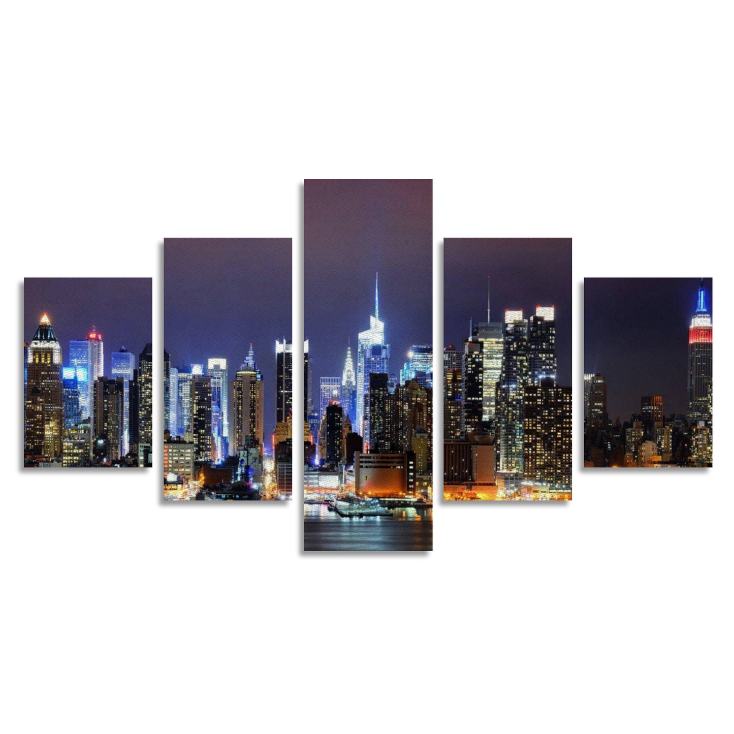 City Lights Canvas Wall Art (No Frame) 5-Pieces
