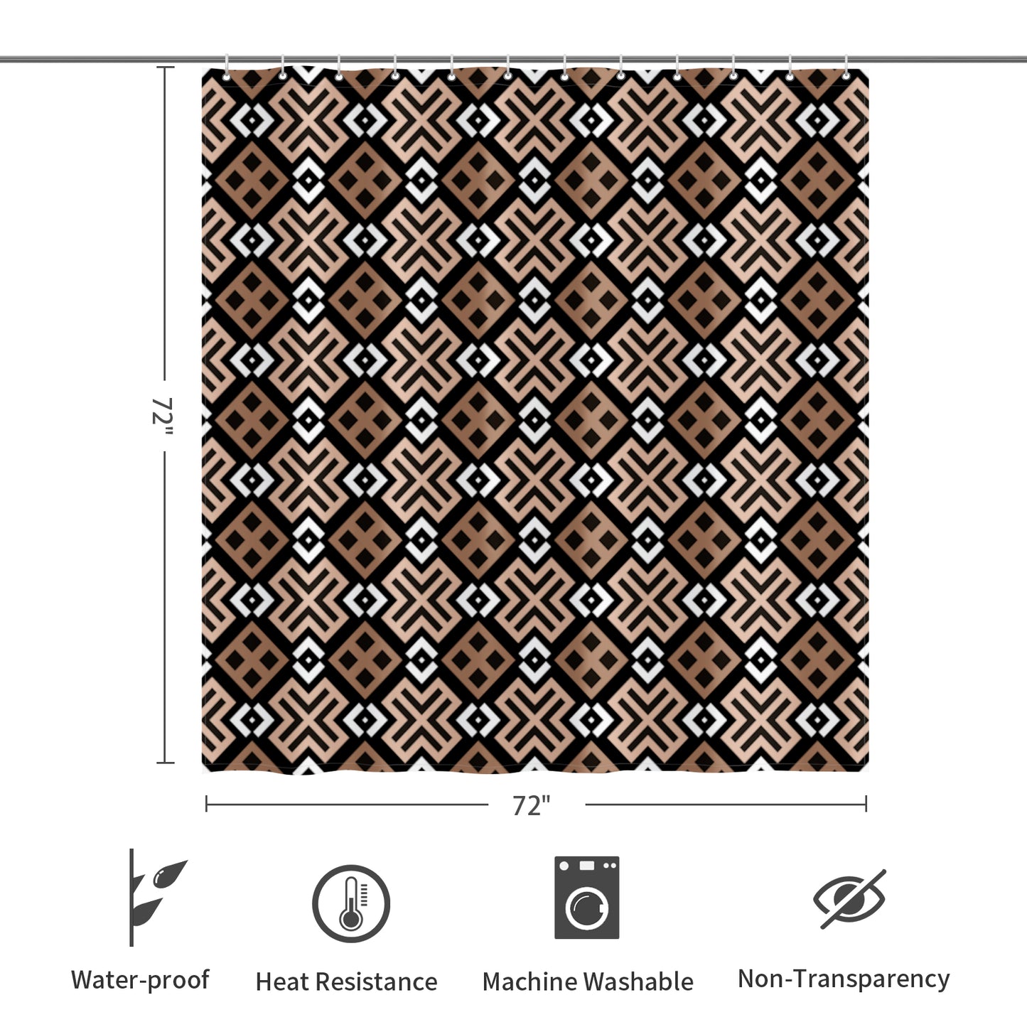 Mocha Loca Shower Curtain 72"x72"