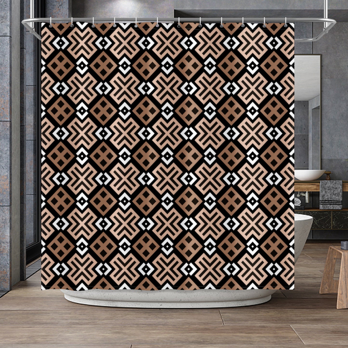 Mocha Loca Shower Curtain 72"x72"