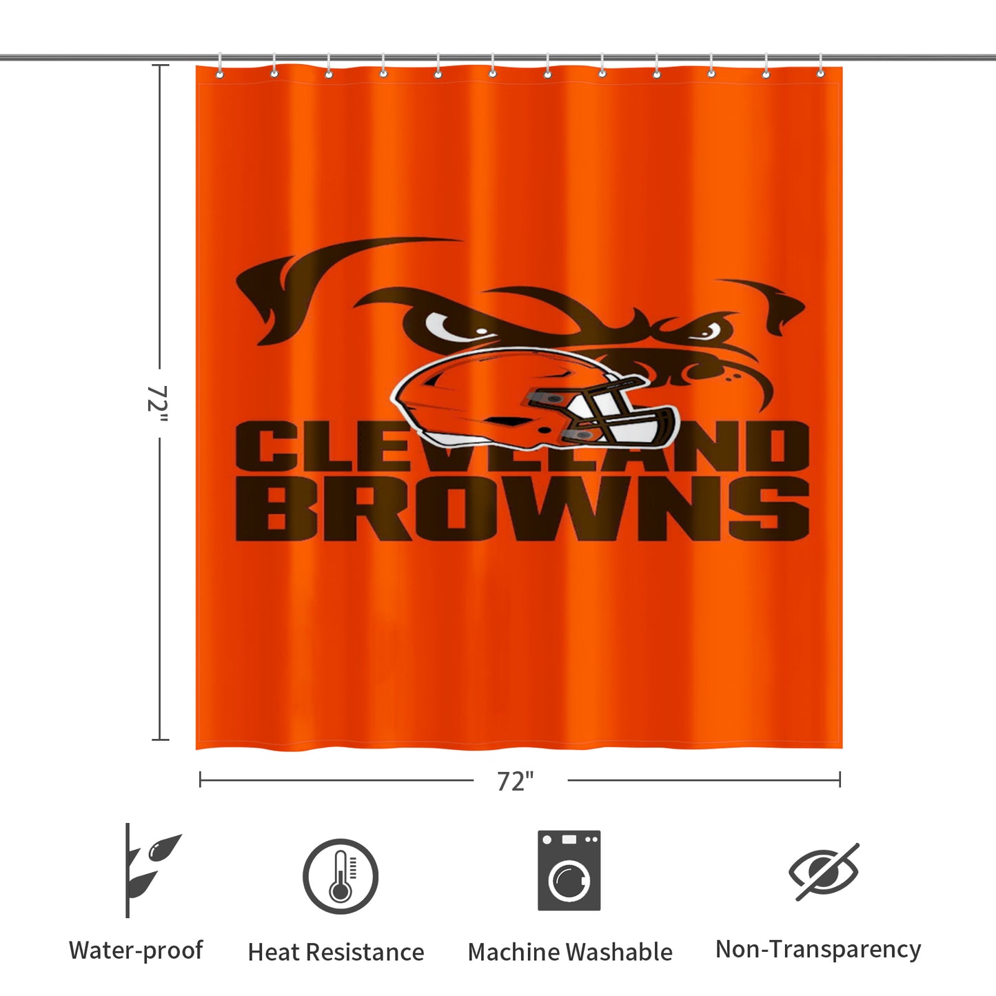 Browns Fan Inspired Shower Curtain 72"x72"