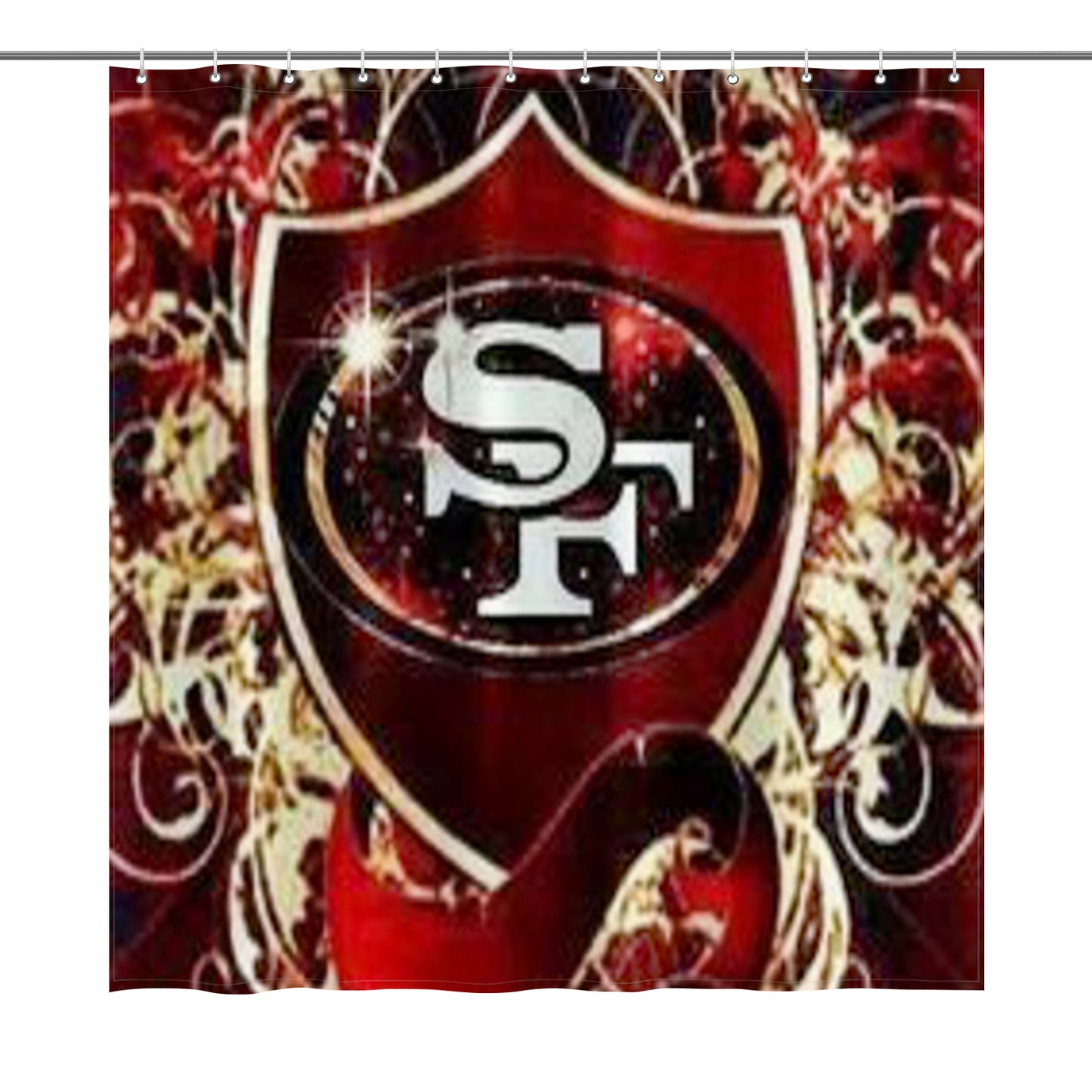 49ers Inspired Shower Curtain 72"x72"