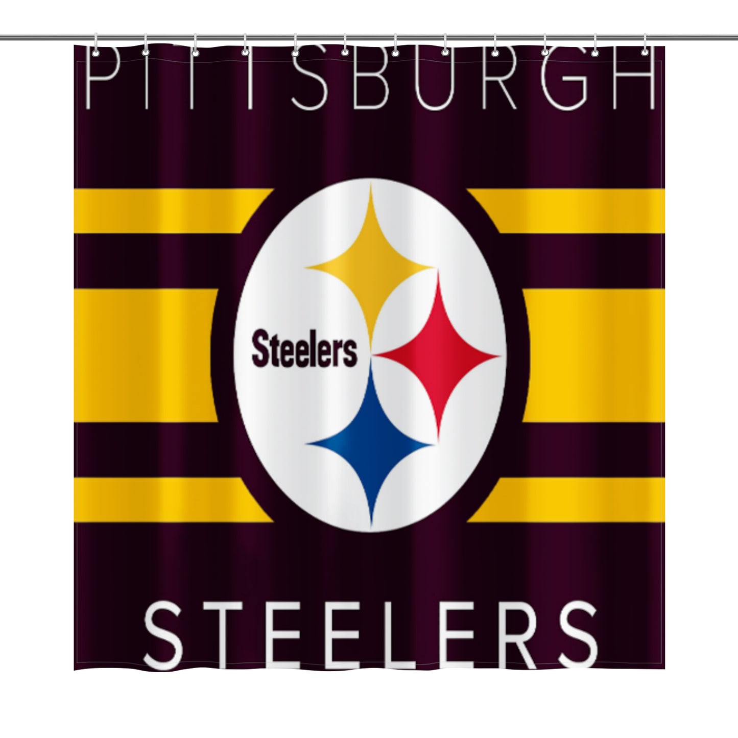 Steelers Inspired Shower Curtain 72"x72"