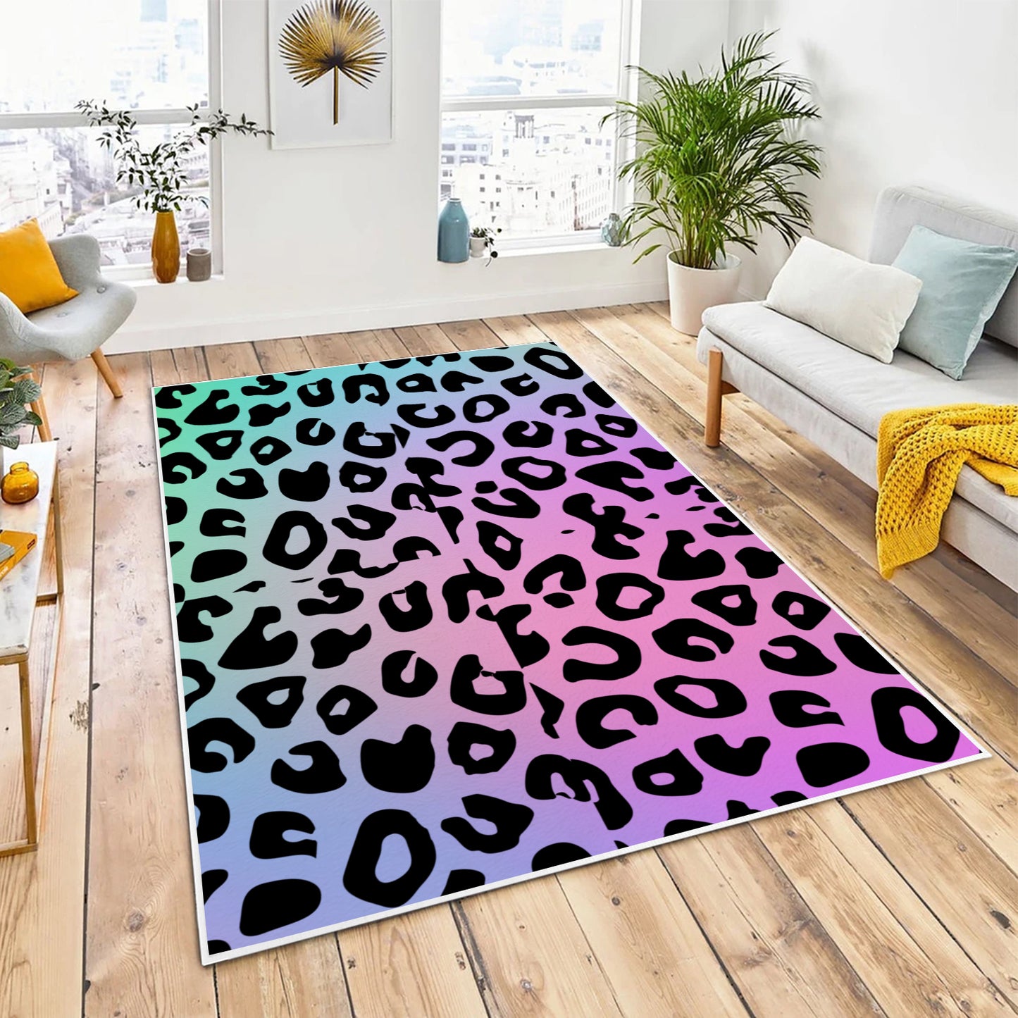 Pastel Leopard Area Rug 84' x 60'