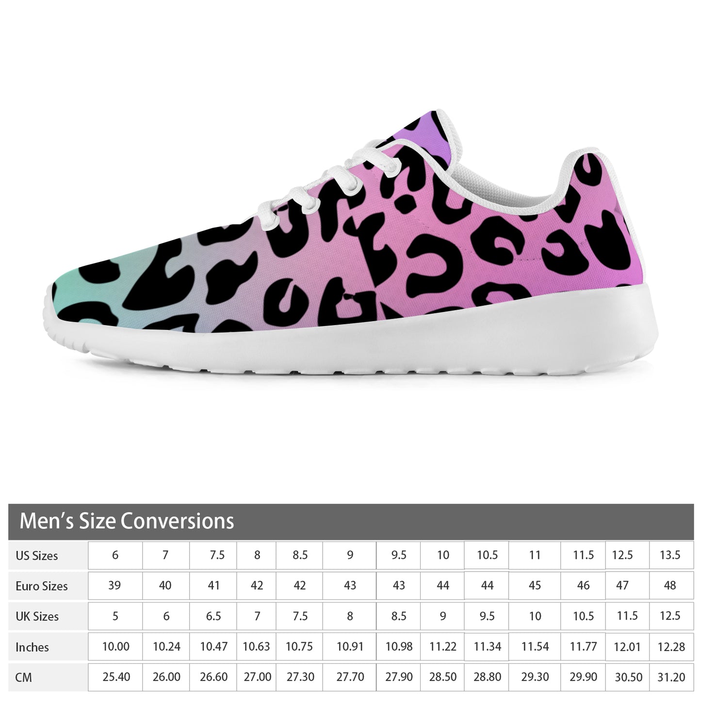 Pastel Leopard Men's Athletic Shoes
