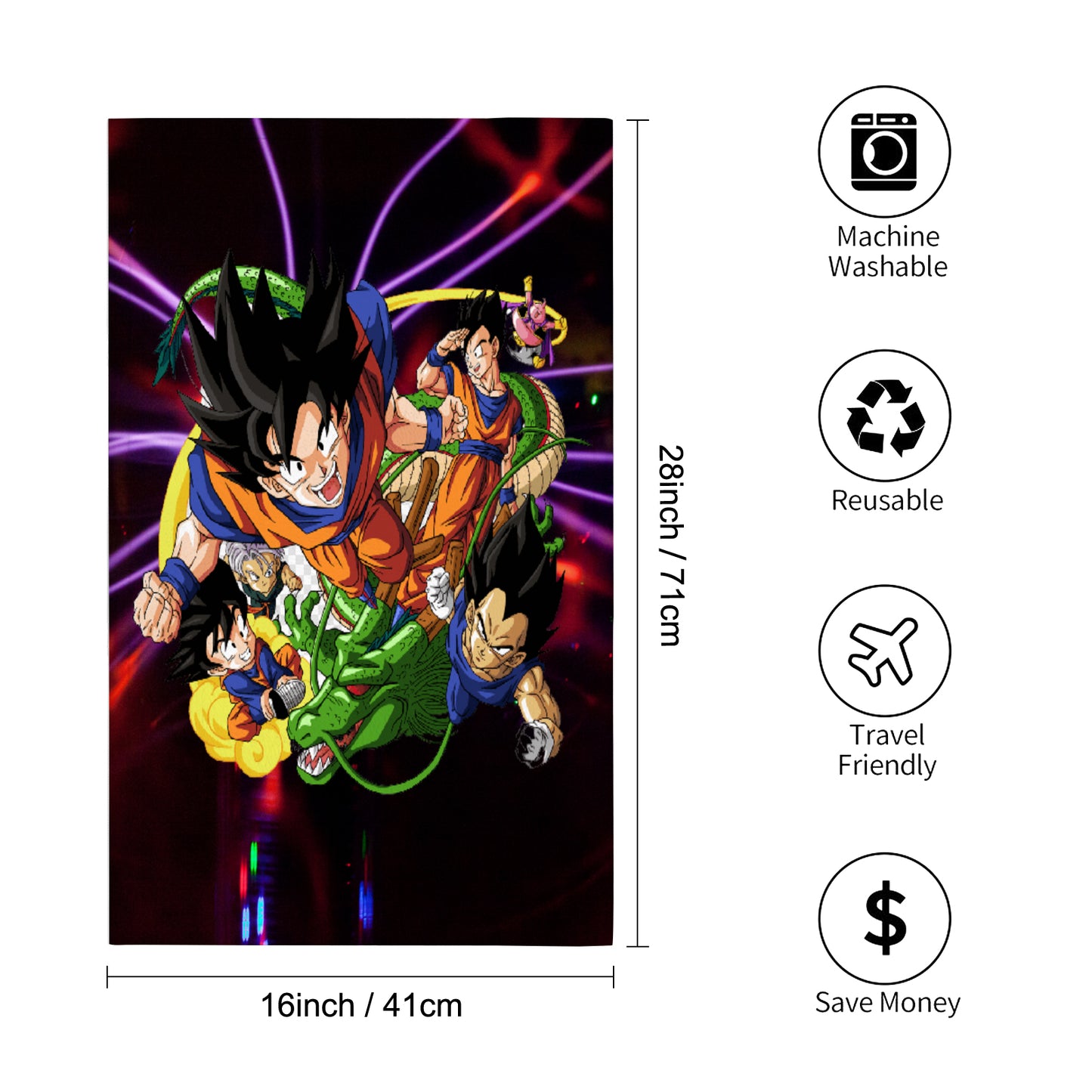 Anime Inspired Custom Towel 16"x28"