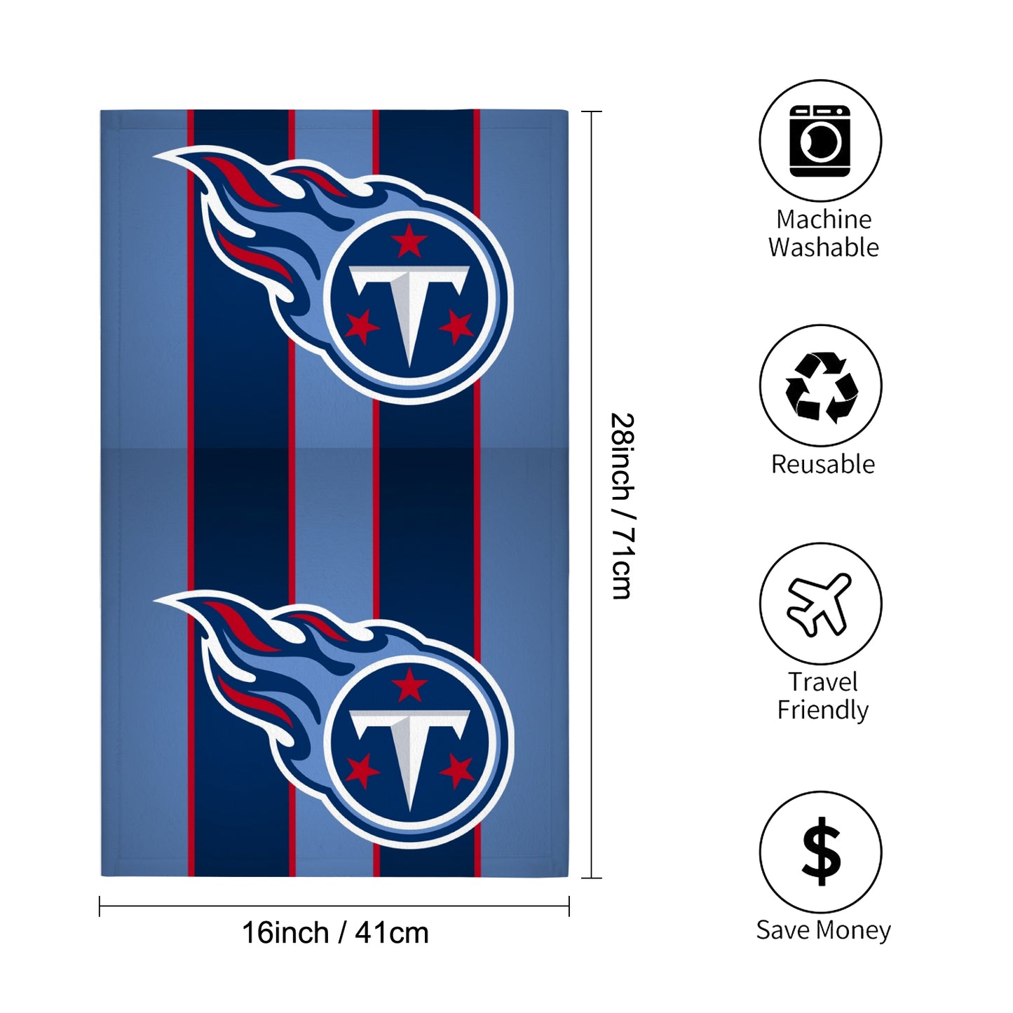 Titans Inspired Custom Towel 16"x28"