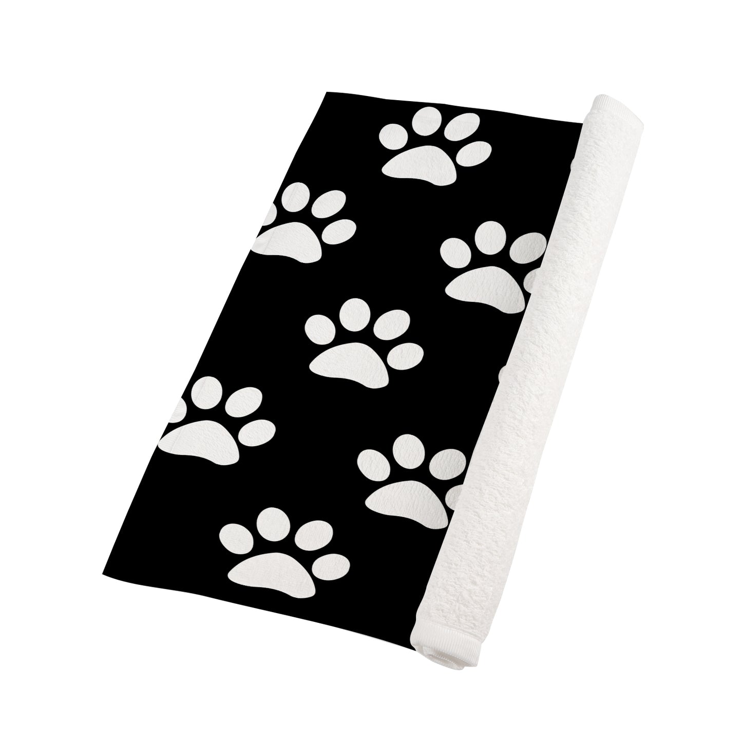 Black and White Dog Paws Custom Towel 16"x28"