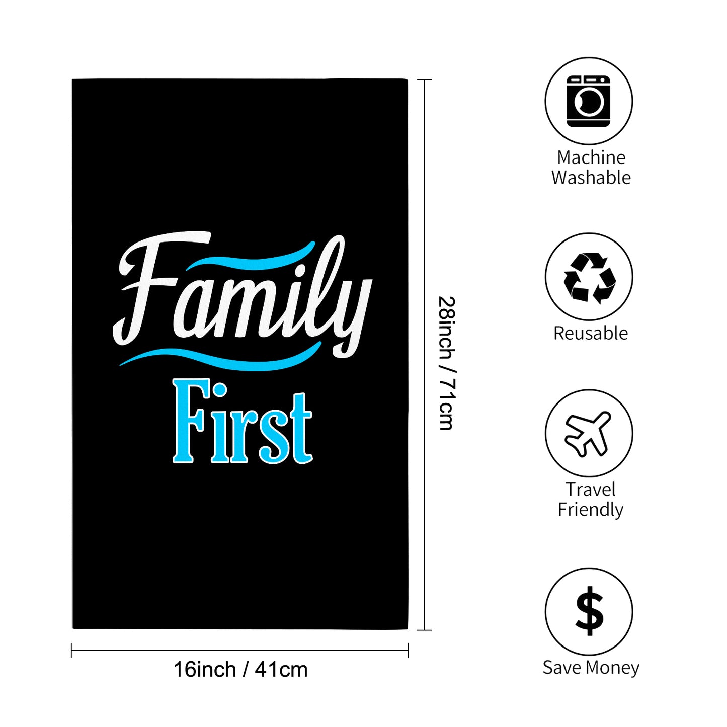 Family First Custom Towel 16"x28"