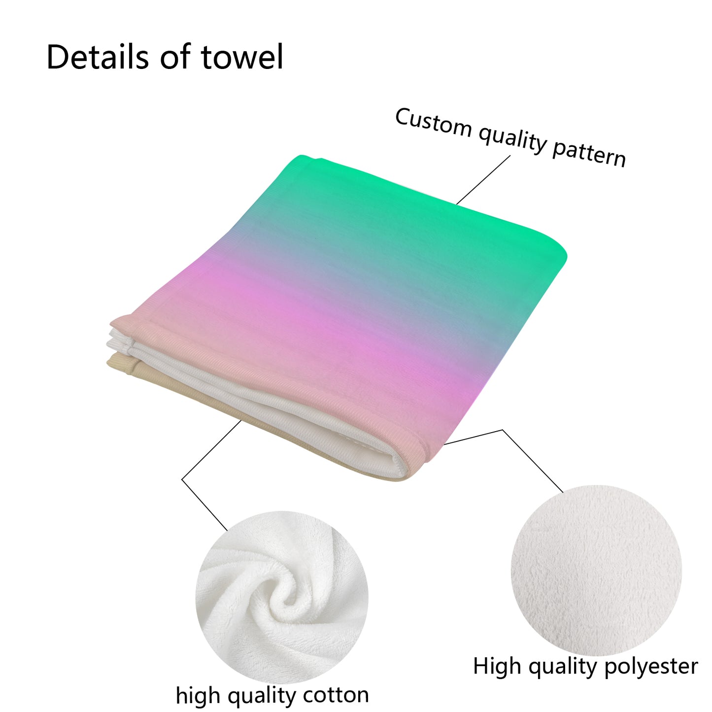 Pastel Gradient Custom Towel 16"x28"