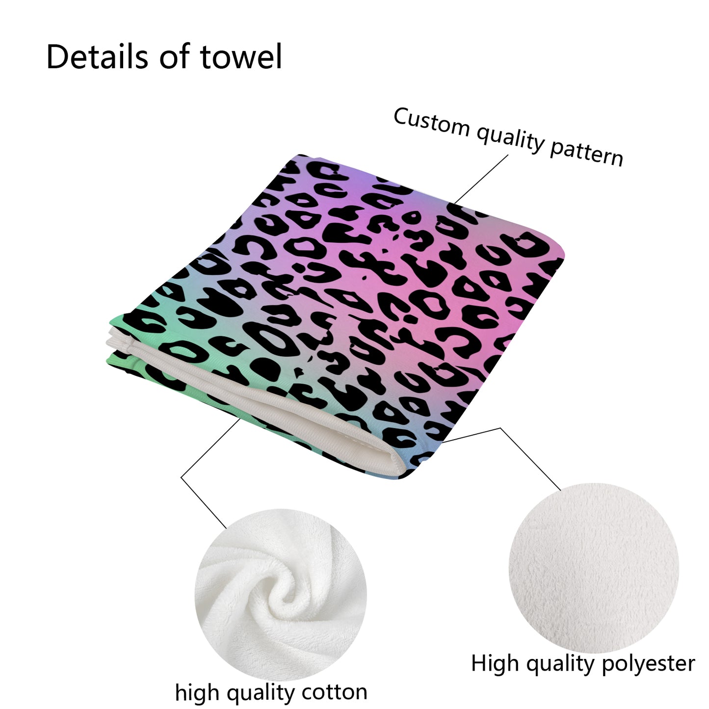 Pastel Leopard Custom Towel 16"x28"
