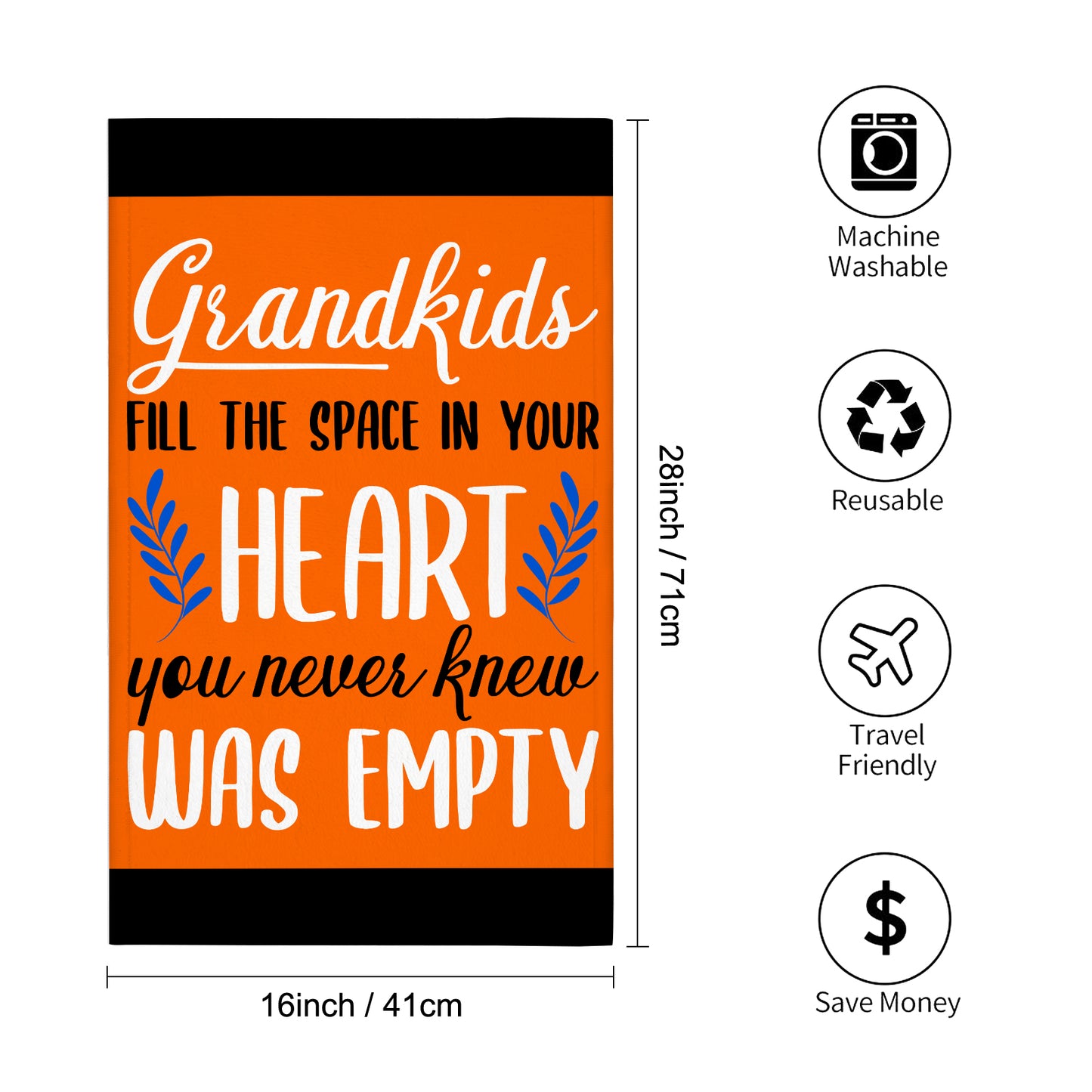 Grandkids Fill the Space in Your Heart Custom Towel 16"x28"