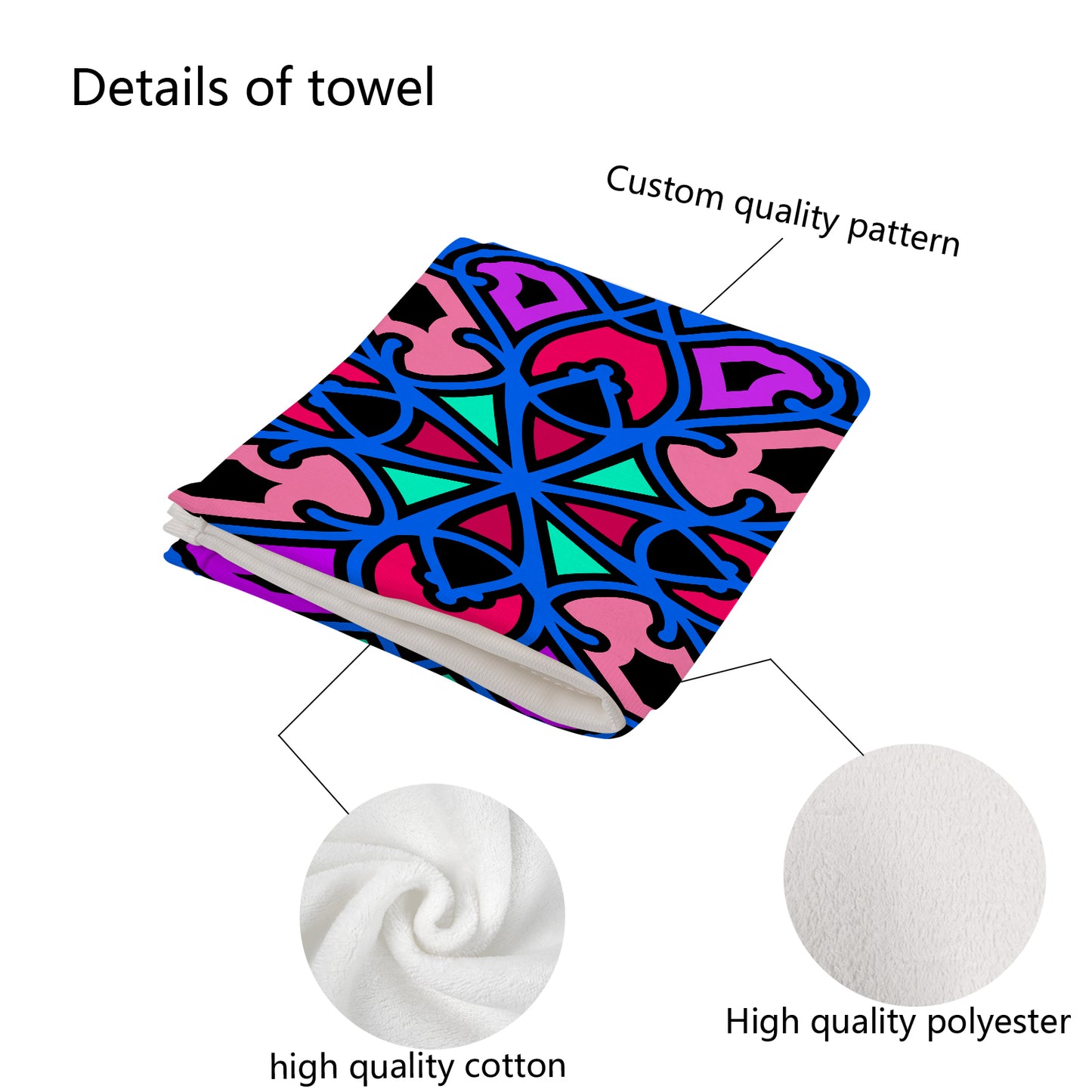 Cotton Candy Swizzle Custom Towel 16"x28"