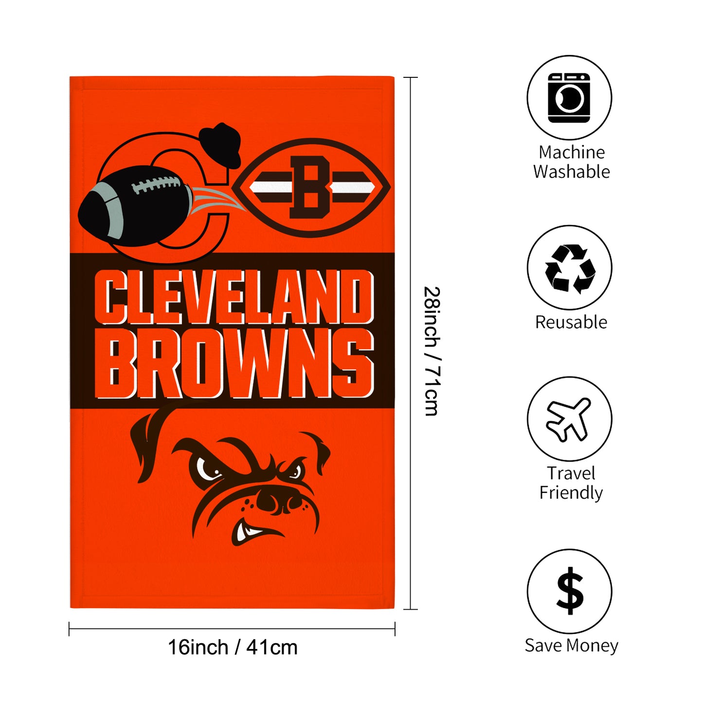 Browns Inspired Custom Towel 16"x28"