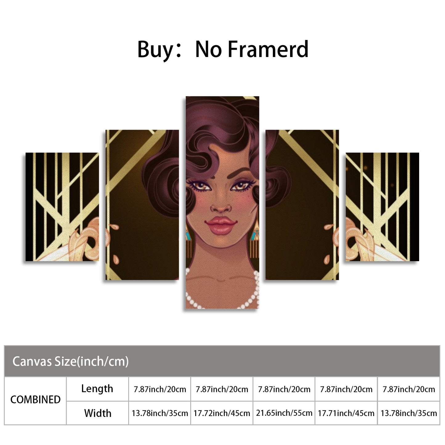 Woman of Elegance Canvas Wall Art (No Frame) 5-Pieces