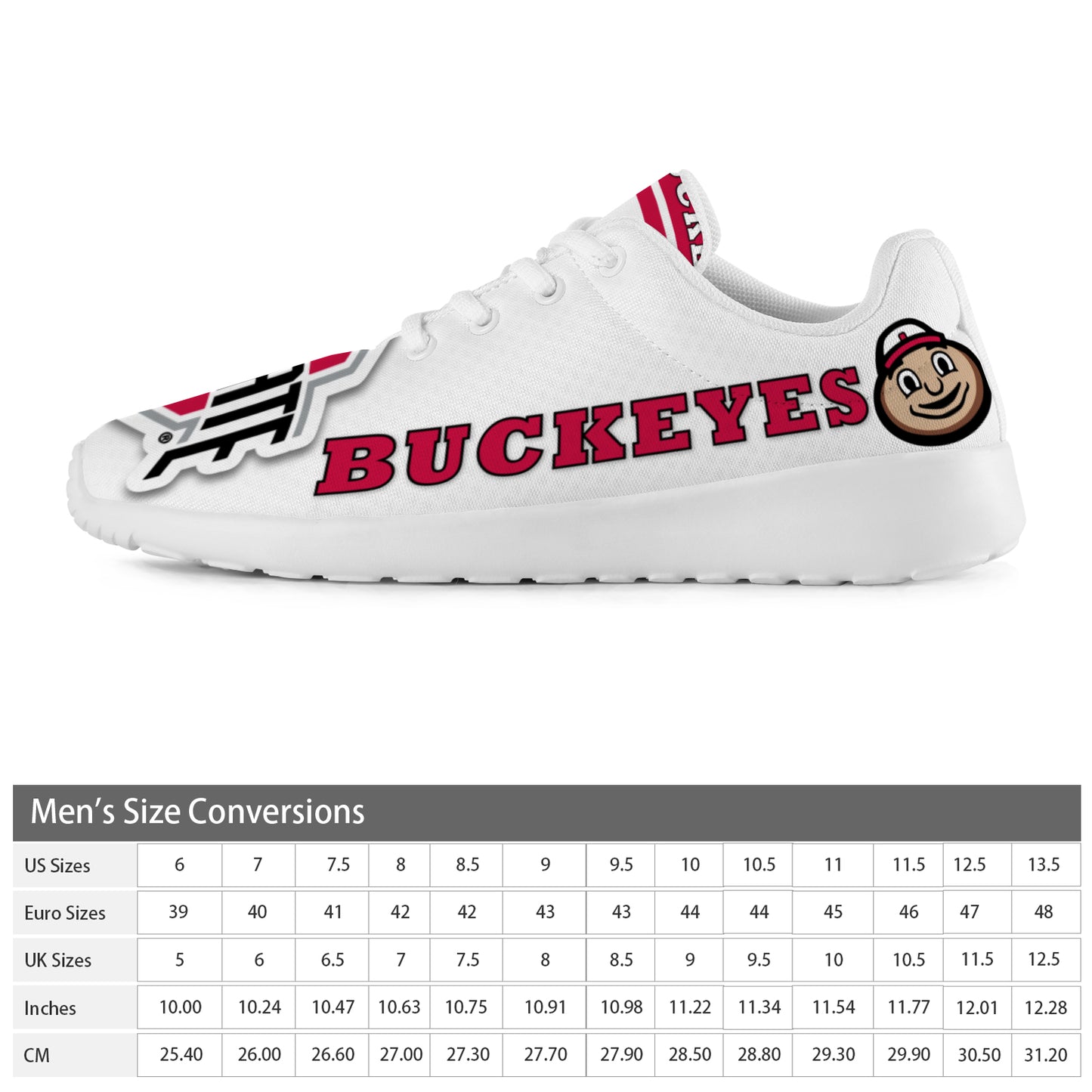 Ohio State Inspired Men's Athletic Shoes
