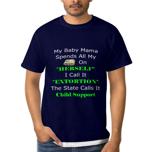 Child Support Adult full width printed T-Shirt (Blue)