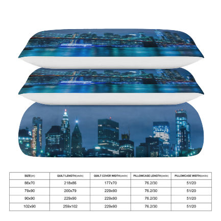 City of New York 3-Piece Bedding Set (1 Duvet Cover + 2 Pillowcase)