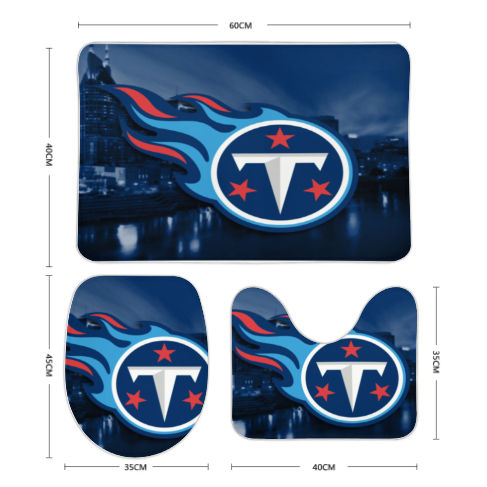 Titans Inspired Bathroom Floor 3-Piece Rug Set
