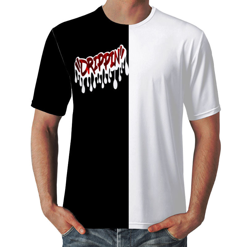 Drippin' (side design) Black and White T-shirt