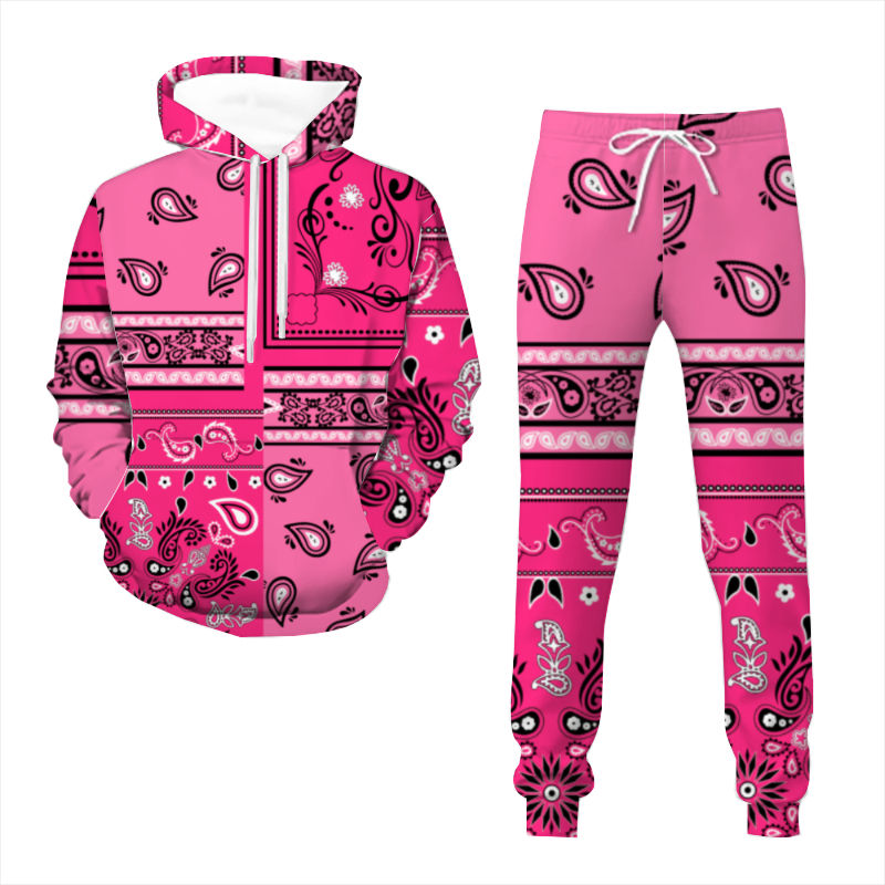 Dark Pink Bandana Pattern Sweatsuit (Adult)