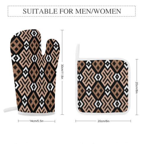 Mocha Loca Oven Mitts and Pot Holders (Set Of 4)