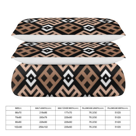 Mocha Loca 3-Piece Bedding Set (1 Duvet Cover + 2 Pillowcase)
