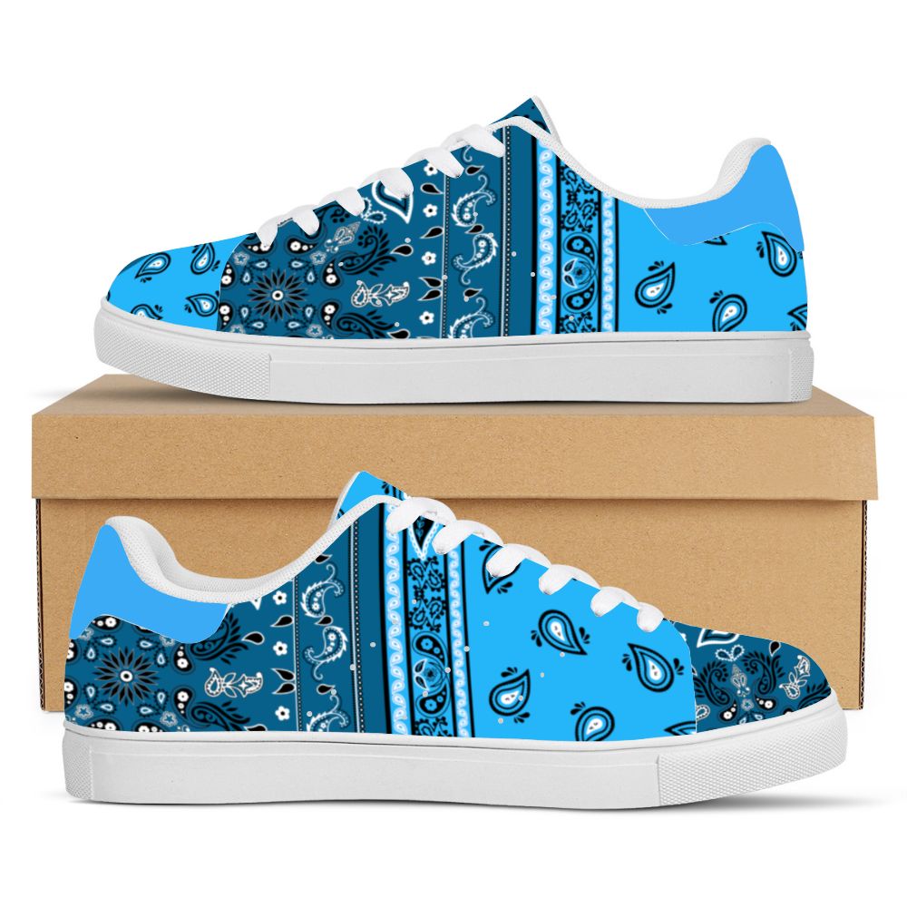 Light Blue Bandana Pattern Sneakers