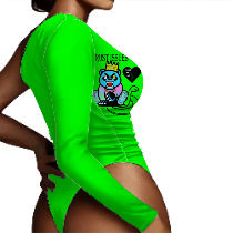 Trust Issues (lime) Shoulder Bodysuit