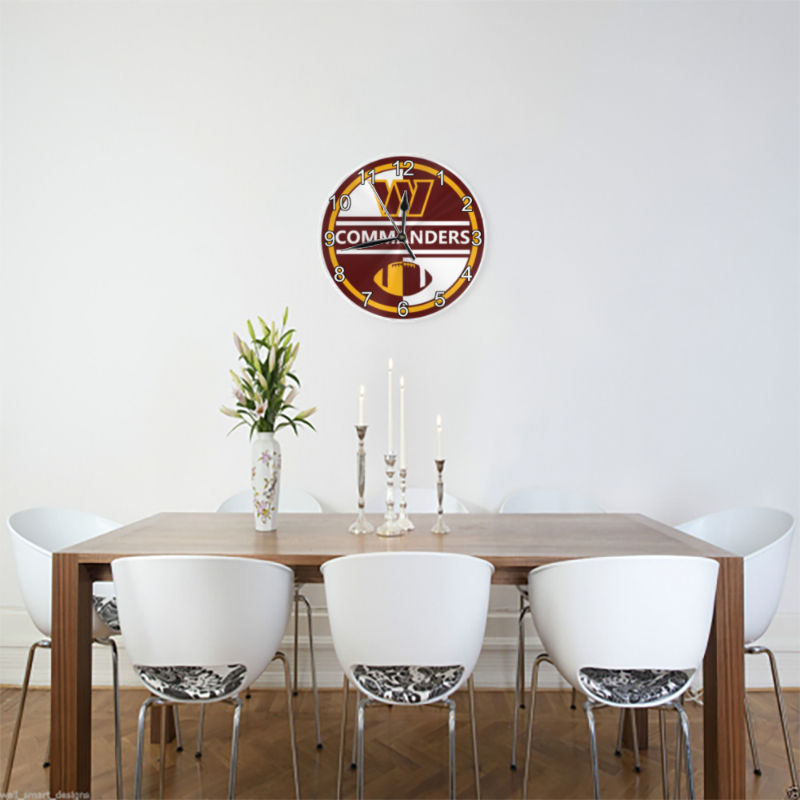 Commanders Inspired Round Wall Clock